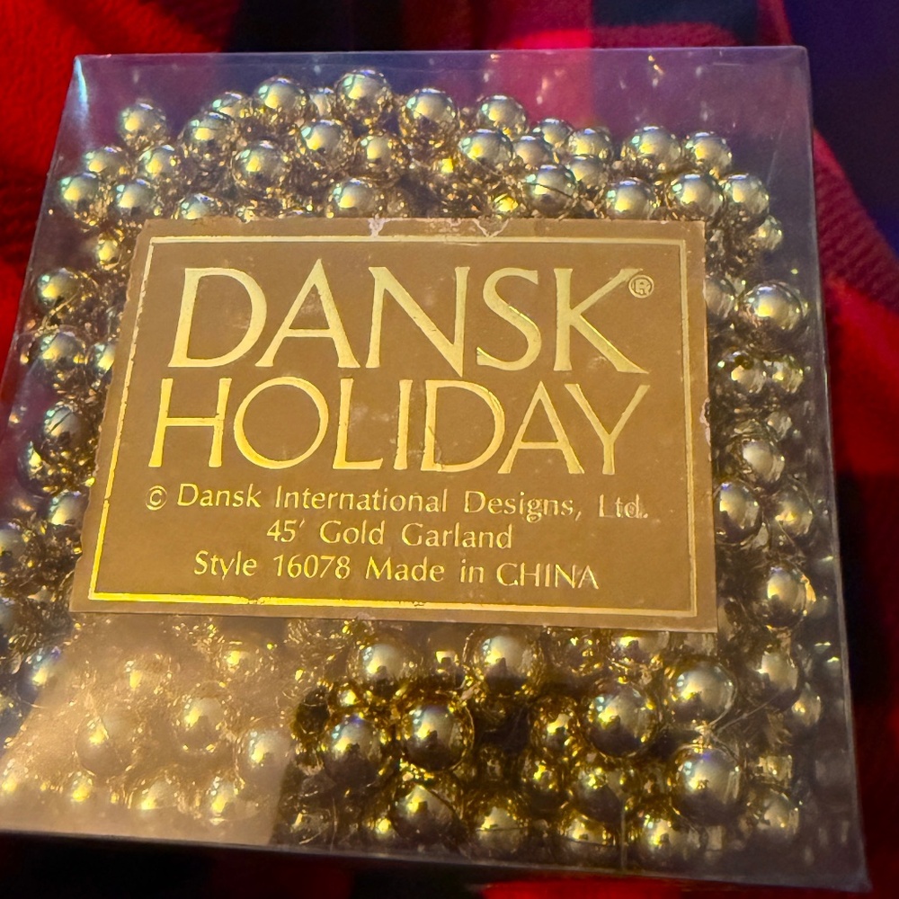 Vintage Dansk Holiday Christmas Gold Bead Garland 1/4" 1 ox 45' Tree Decoration